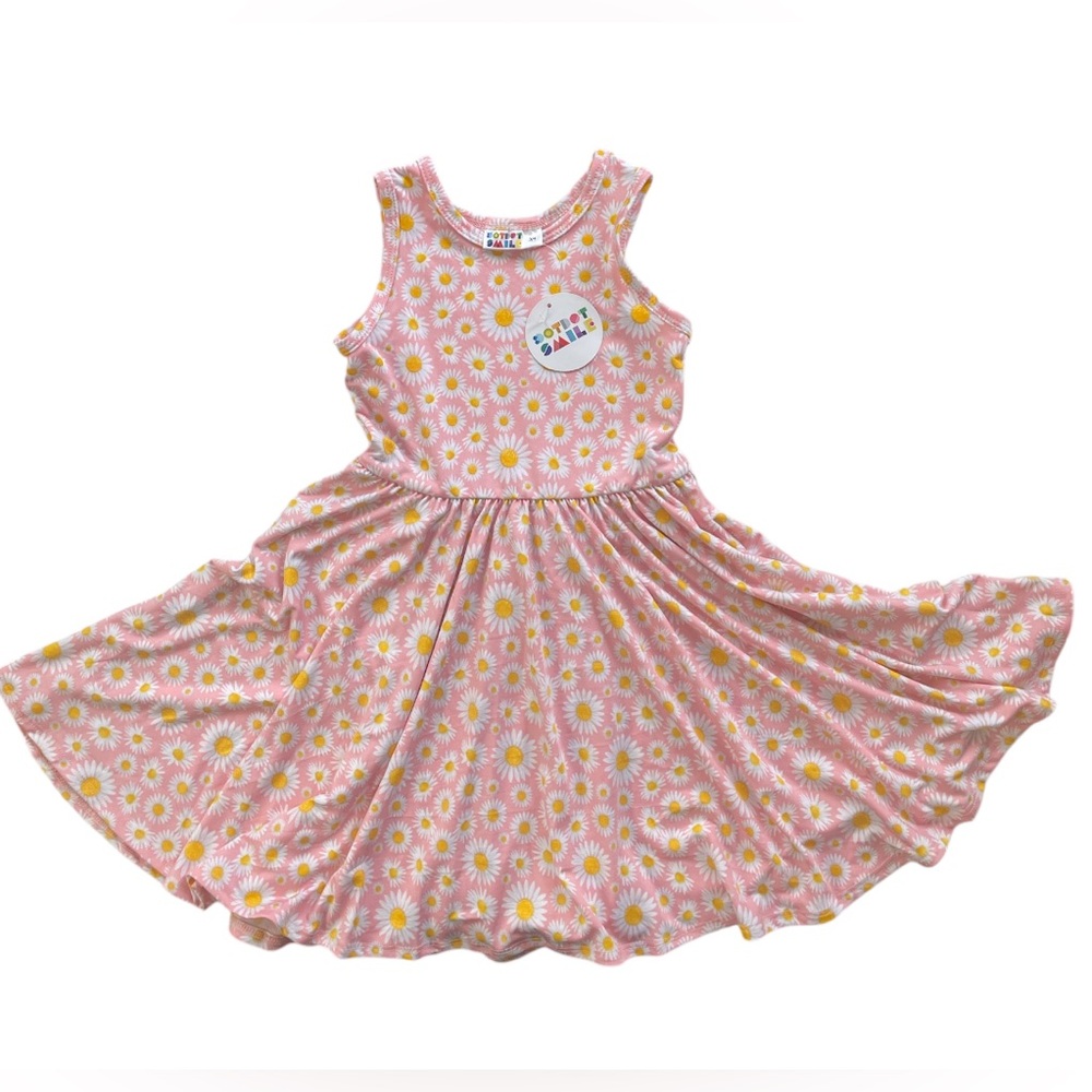 Dot Dot Smile Girls 3 4 Yrs Pink Daisy Floral Sleeveless Tank Twirl Dress NWT